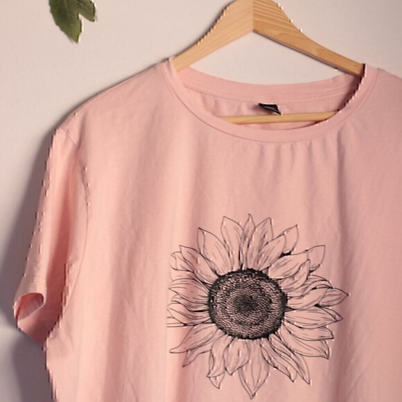 Shein Curve 3XL Boho Floral Bohemian Sunflower T Shirt - Picture 2 of 8